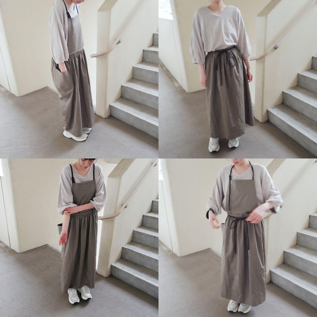 3wayエプロン◯グレー×ホワイト