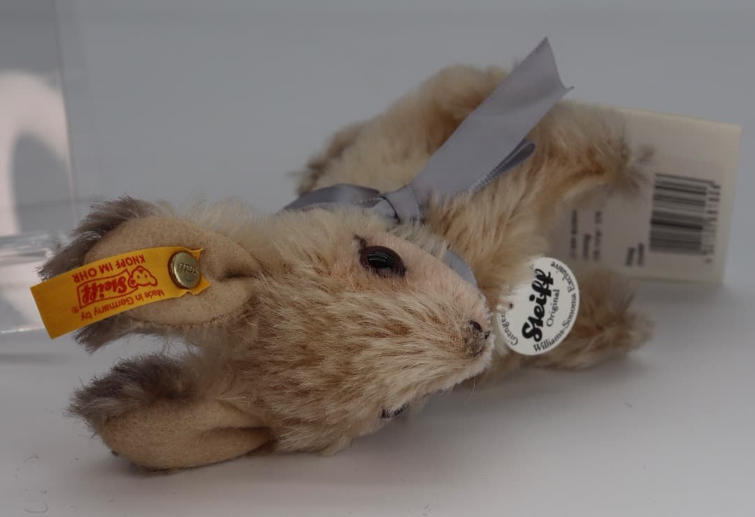 Steiff Hase 10cm ベージュウの小さなウサギ リボン付き