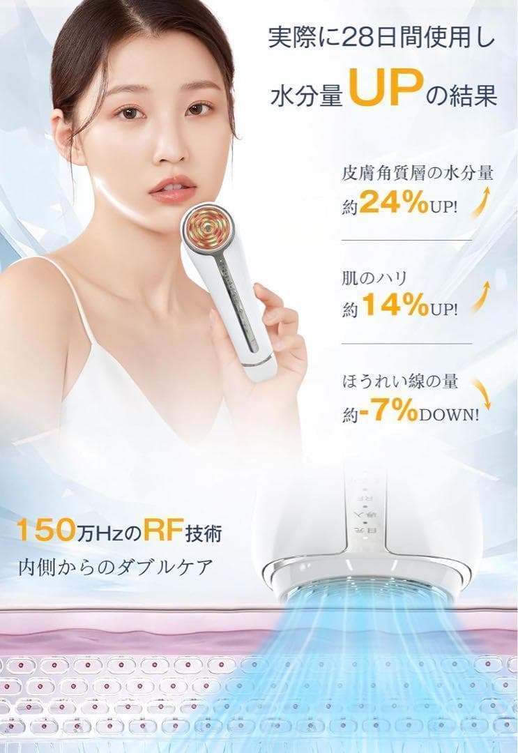 【2024年新モデル】 美顔器 RF美顔器 イオン導出 イオン導入 超音波美顔器
