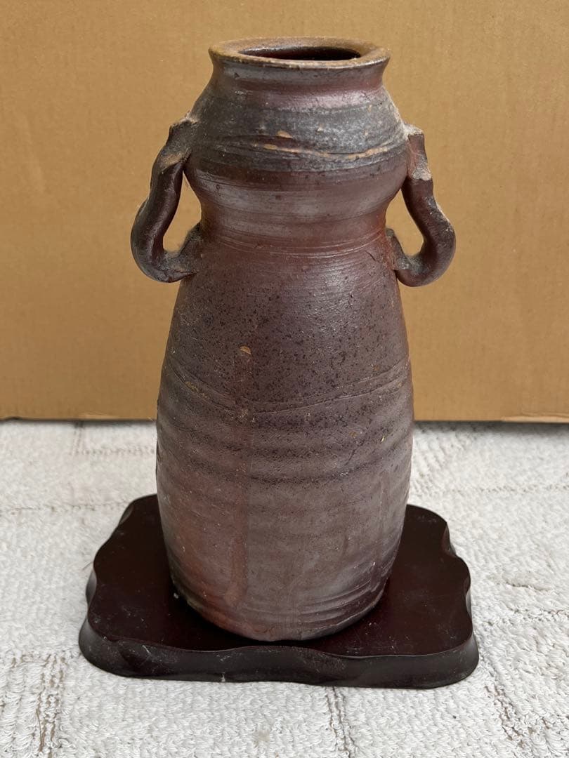 備前焼　花瓶（備前焼伝統工芸士　嶋幸博　作品）