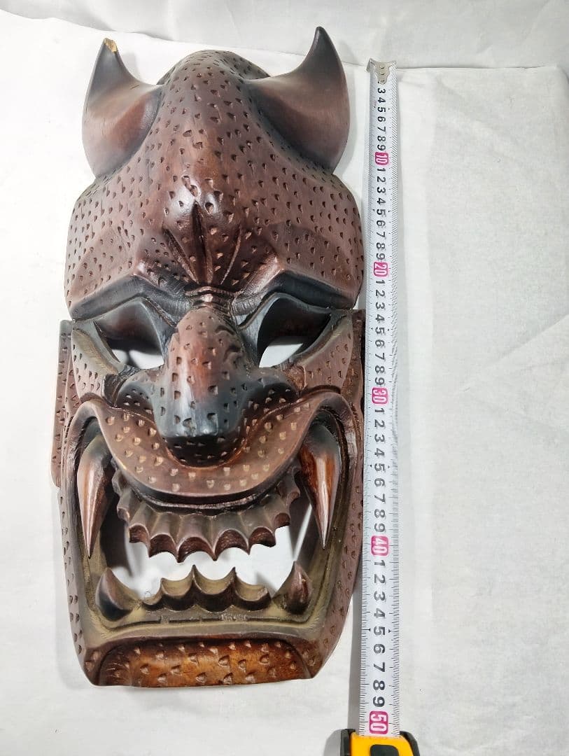 木製彫刻 鬼面