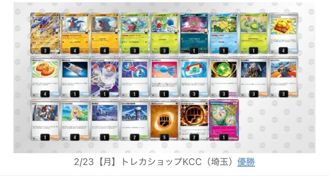【匿名配送】2/23シティリーグ優勝！シロナのガブリアス構築済みデッキ