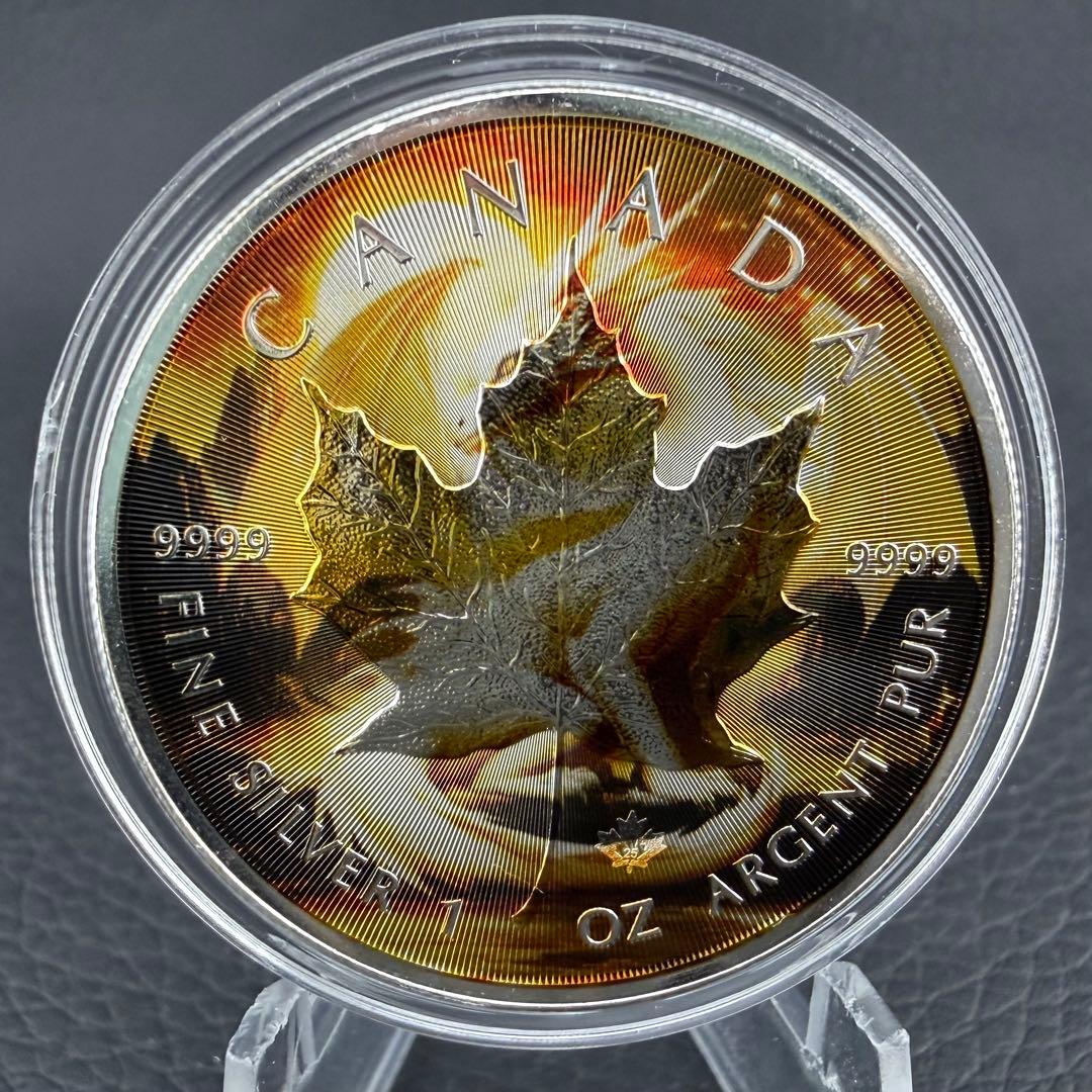 100枚限定！ メイプルリーフ 銀貨 カラー ホワイトドラゴン 1オンス 1oz